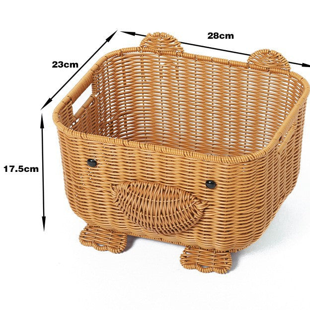 Decorative Animal-Themed Storage Basket Bowlift