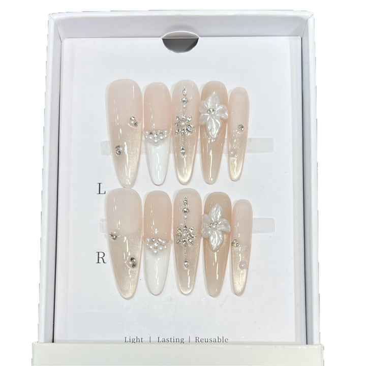 Ornate Press-On Nail Design Bowlift