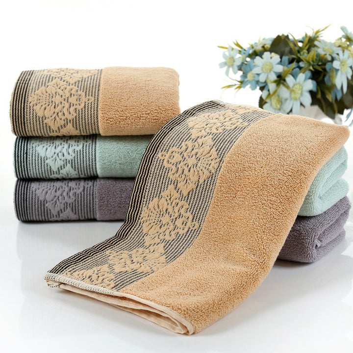 Ladies luxurious terry bath towel with elegant lace trim Bowlift