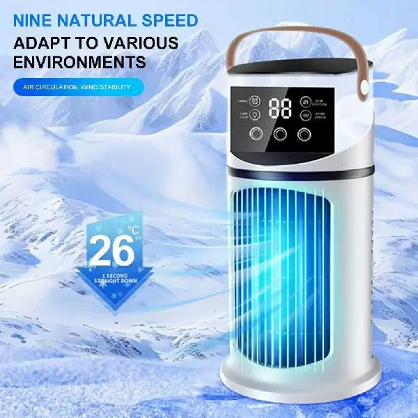 Unisex universal size portable tower evaporative air cooler with LED touch display programmable thermostat and ergonomic carrying handle Bowlift