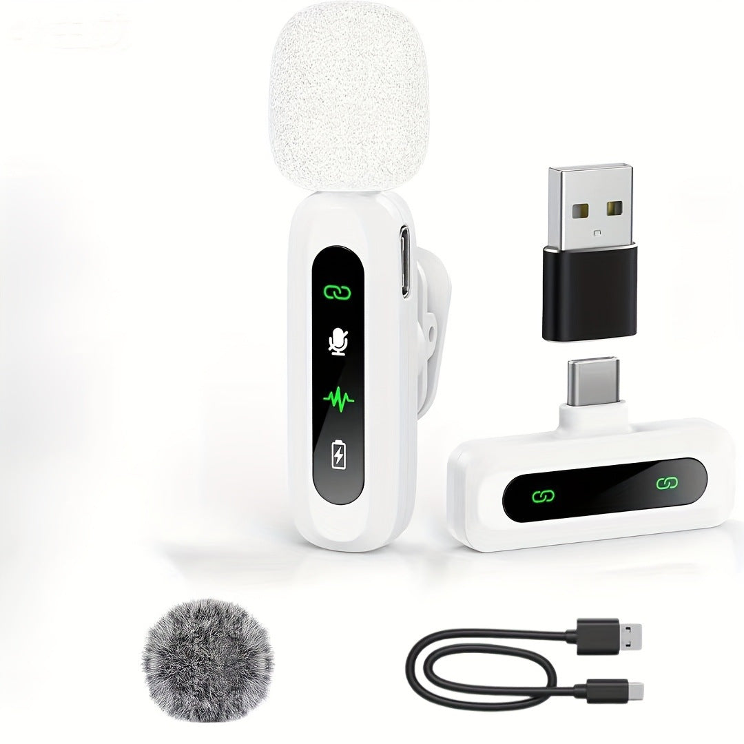 Wireless Lavalier Microphone with High-Sensitivity Audio Recording Bowlift