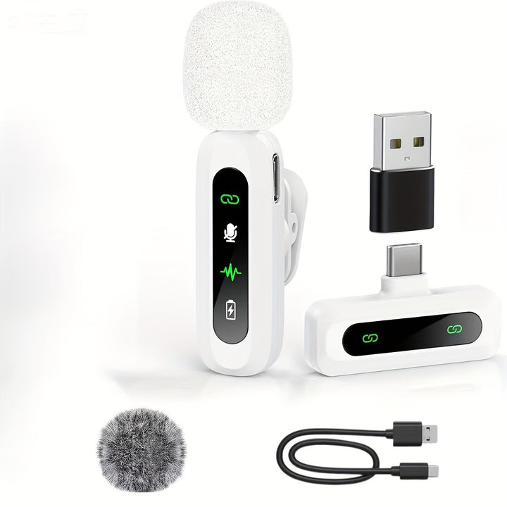 Wireless Lavalier Microphone with High-Sensitivity Audio Recording Bowlift