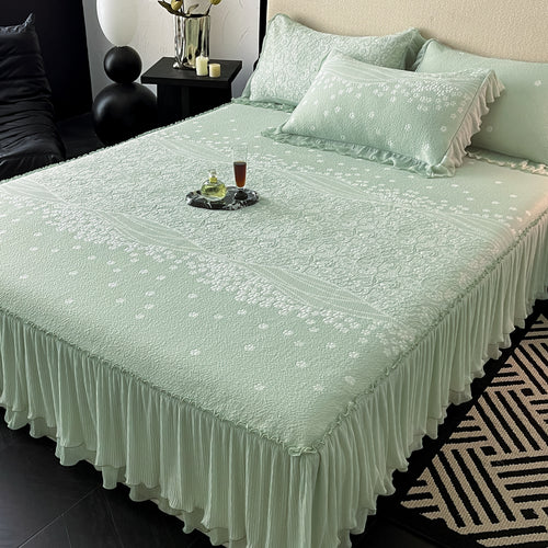 Ruffled Embellished Bedspread Set