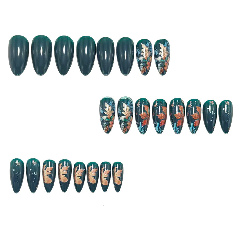 Artificial nails with luxurious leaf design Bowlift