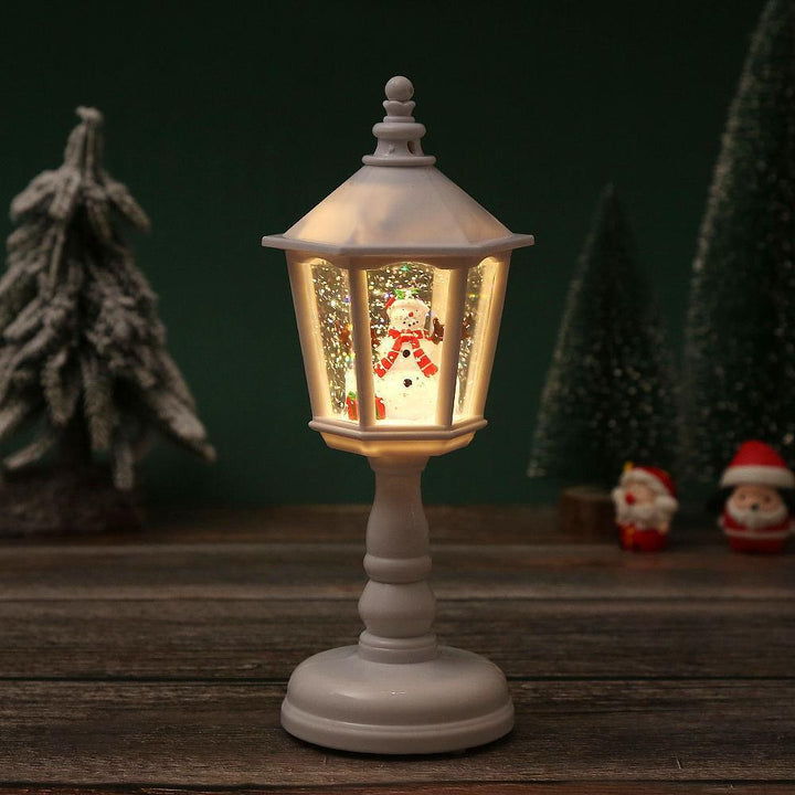 Nostalgic Christmas lantern with moving Santa scene Bowlift