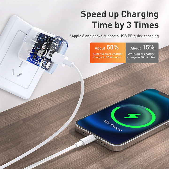 USB-C PD fast wall charger single-port compact travel adapter Bowlift