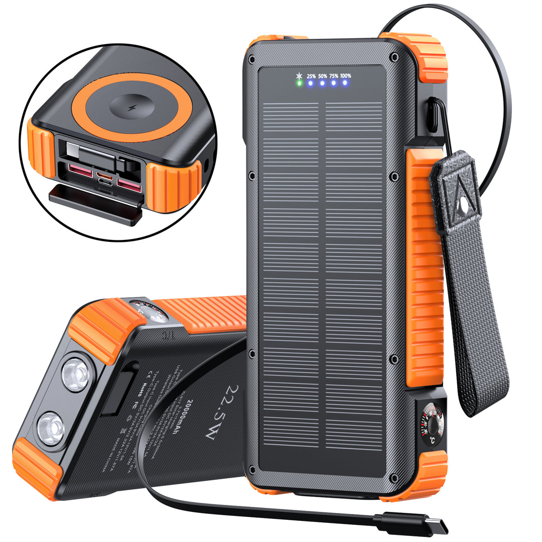 High-performance solar power bank with multifunctional connections and LED display Bowlift