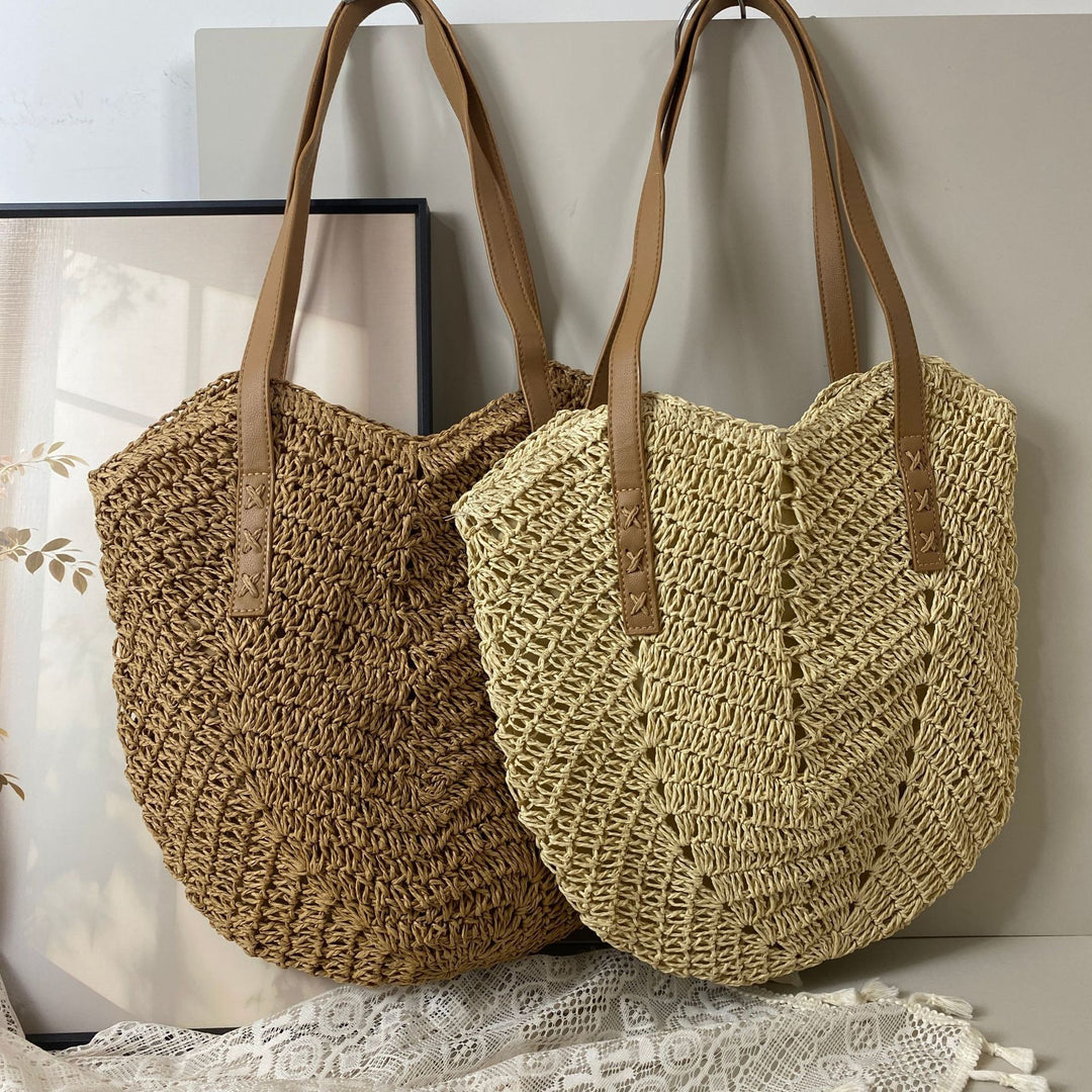 Handcrafted basket bag with unique circular pattern Bowlift
