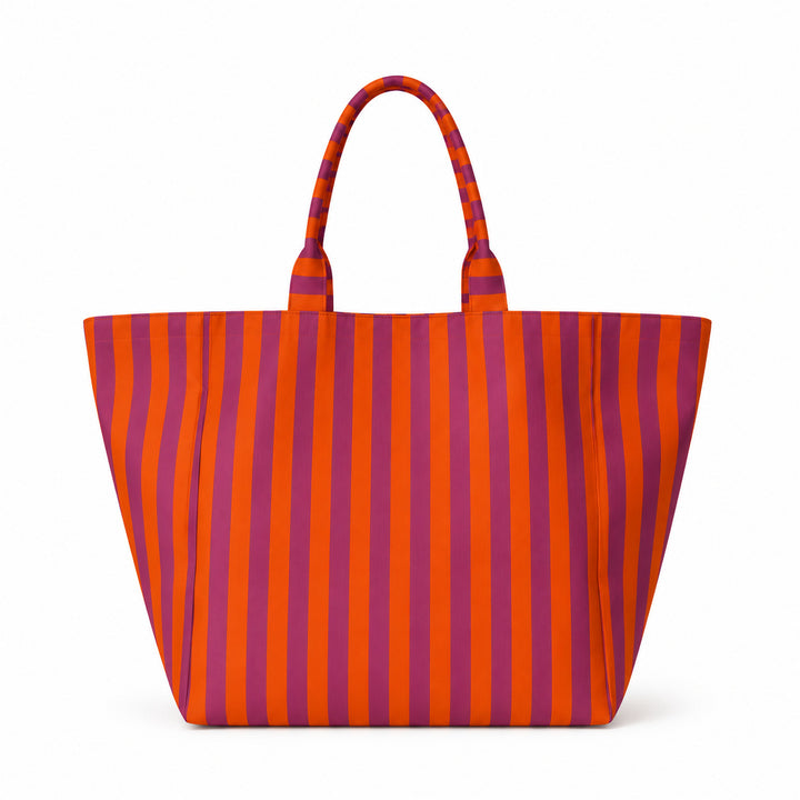 Beach bag with width, water-repellent stripes Bowlift