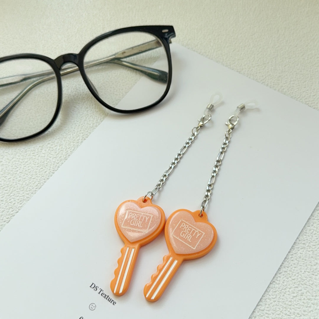 Heart-Shaped Key Dangle Earrings Bowlift