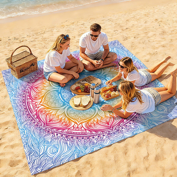 Mandala Design Beach Mat Bowlift
