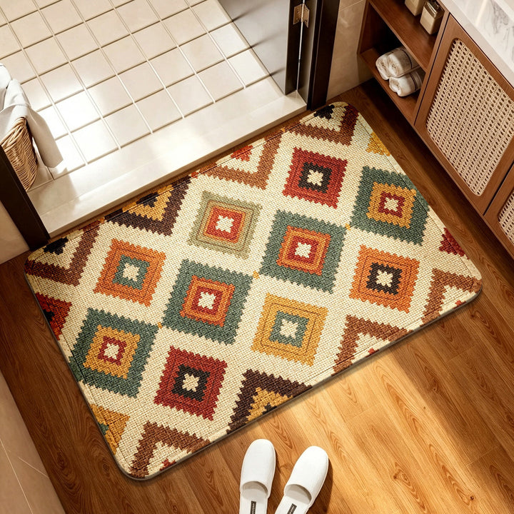 Geometric Patterned Soft Bath Mat