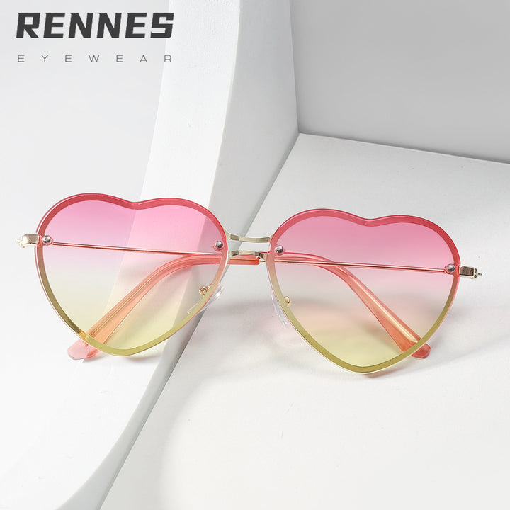 Women Heart-Shaped Sunglasses with Stylish Lenses Bowlift