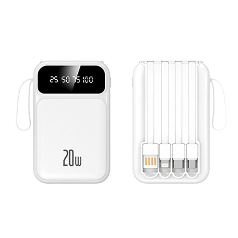 Powerbank with integrated cables and LED display Bowlift