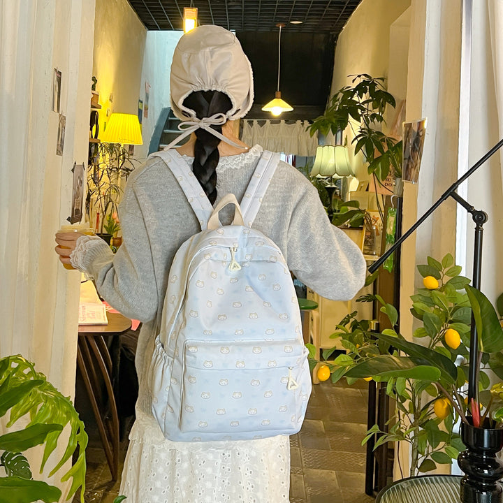 Cute backpack with embroidered cat motif Bowlift