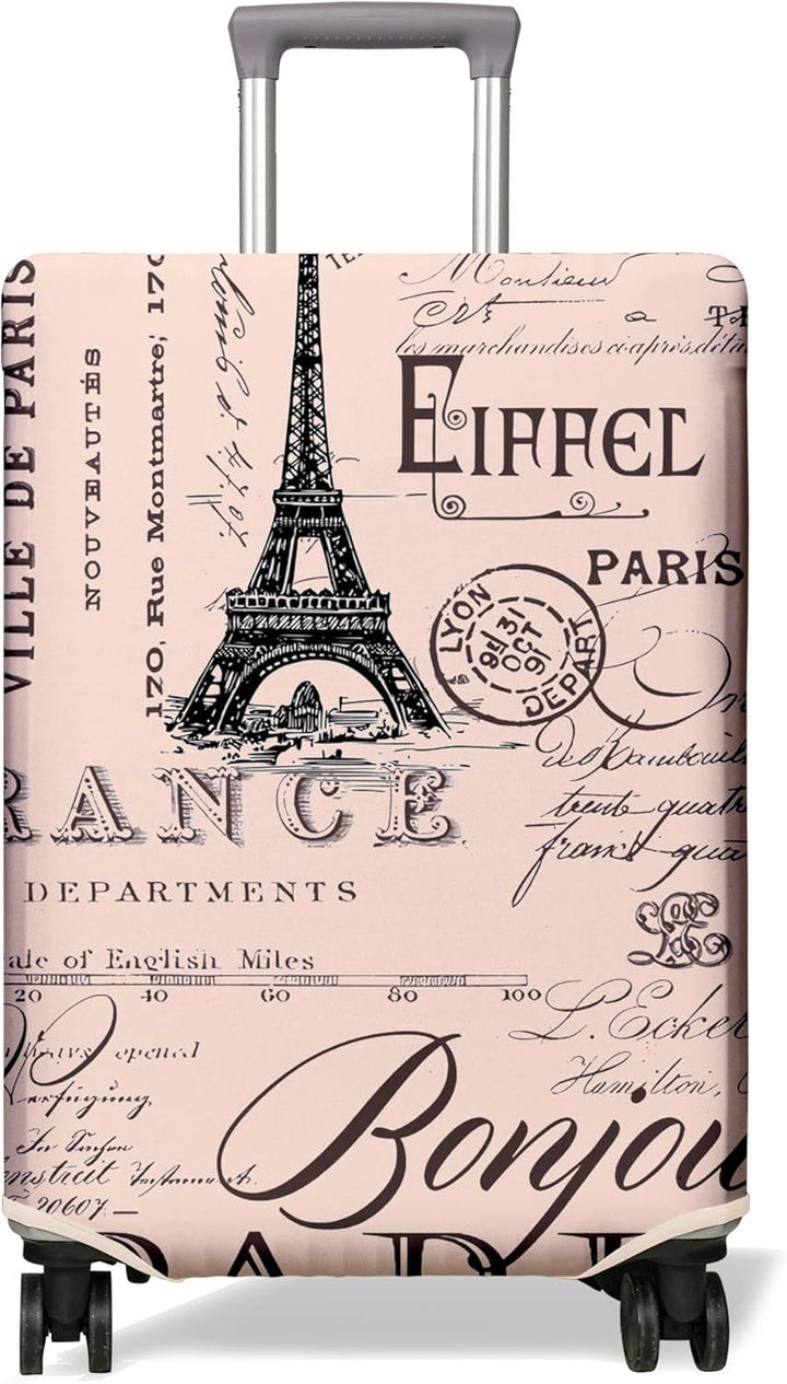Unisex non-elastic suitcase cover with Paris motif and water-repellent stretch fabric for trolley Bowlift