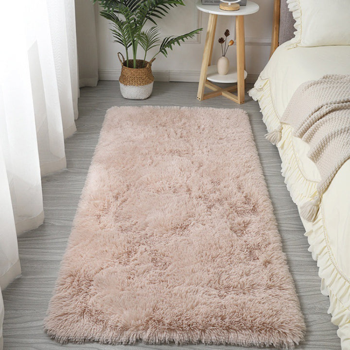 Plush Long-Pile Shag Area Runner Rug With Anti-Slip Backing And Faux Sheepskin Texture
