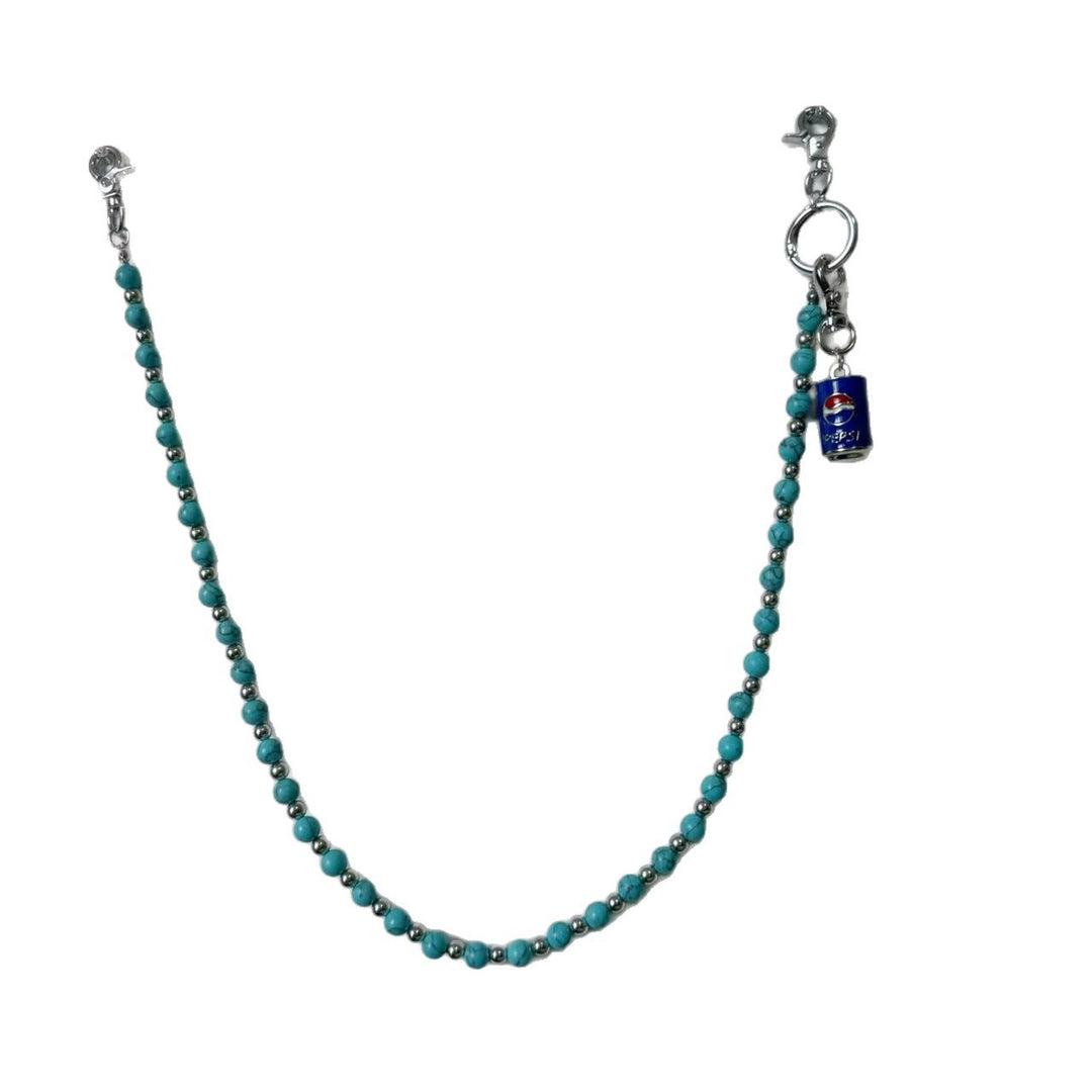 Cropped T-Shirt with Trendy Chain Pendant Bowlift