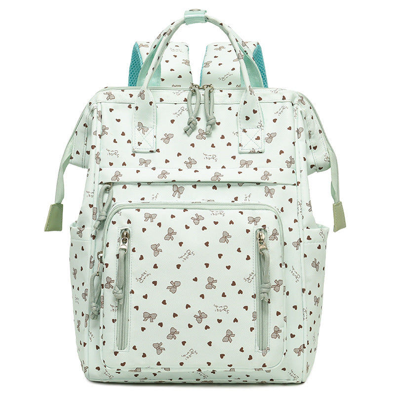 Stylish Heart-Printed Multi-Pocket Backpack Bowlift