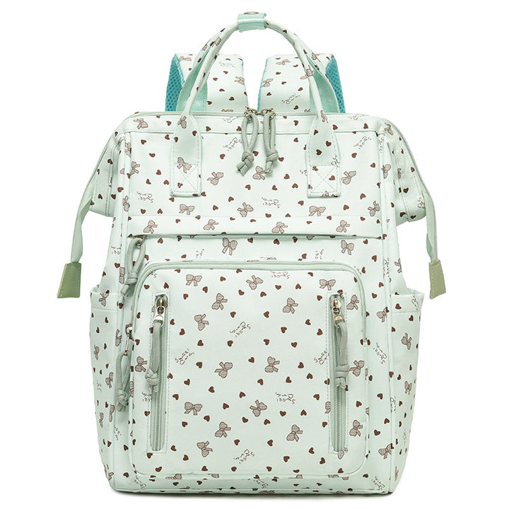 Stylish Heart-Printed Multi-Pocket Backpack Bowlift
