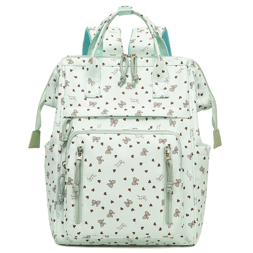 Stylish Heart-Printed Multi-Pocket Backpack Bowlift