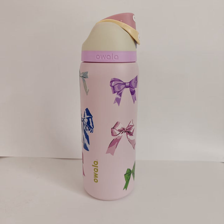 Double-Wall Vacuum Insulated Stainless Steel Travel Bottle With Flip Straw Leakproof Lid And Character Print