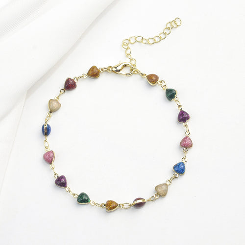 Heart-Shaped Beaded Anklet Bowlift