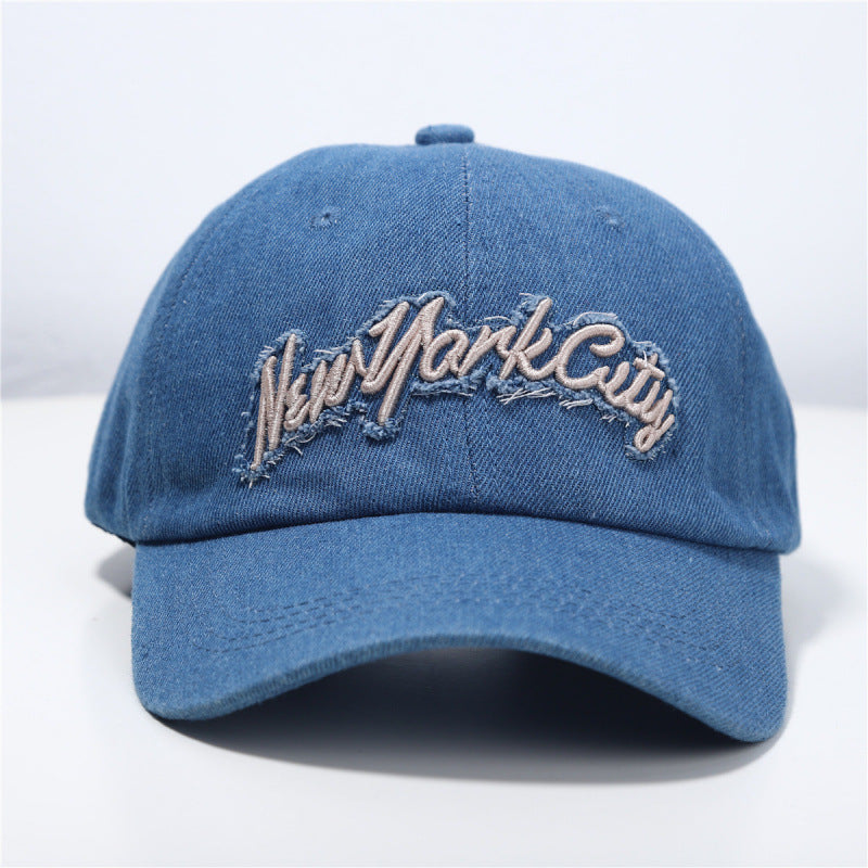 Women's Distressed Denim Baseball Cap Bowlift 1784083711