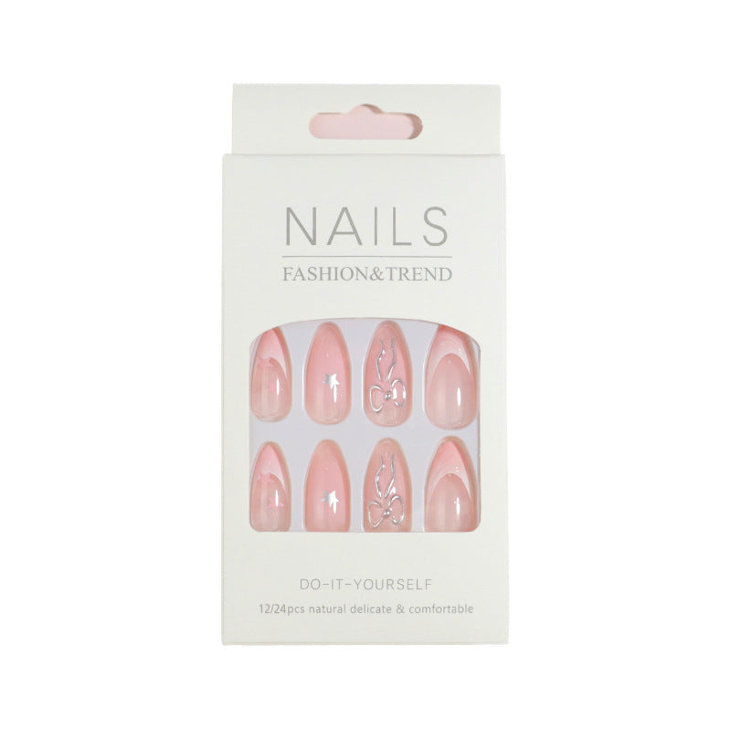 Premium Press-On Nail Set with Decorative Accents Bowlift