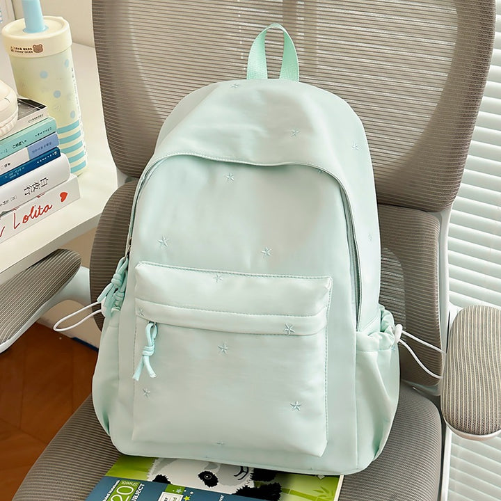 Casual Star-Embellished School Backpack