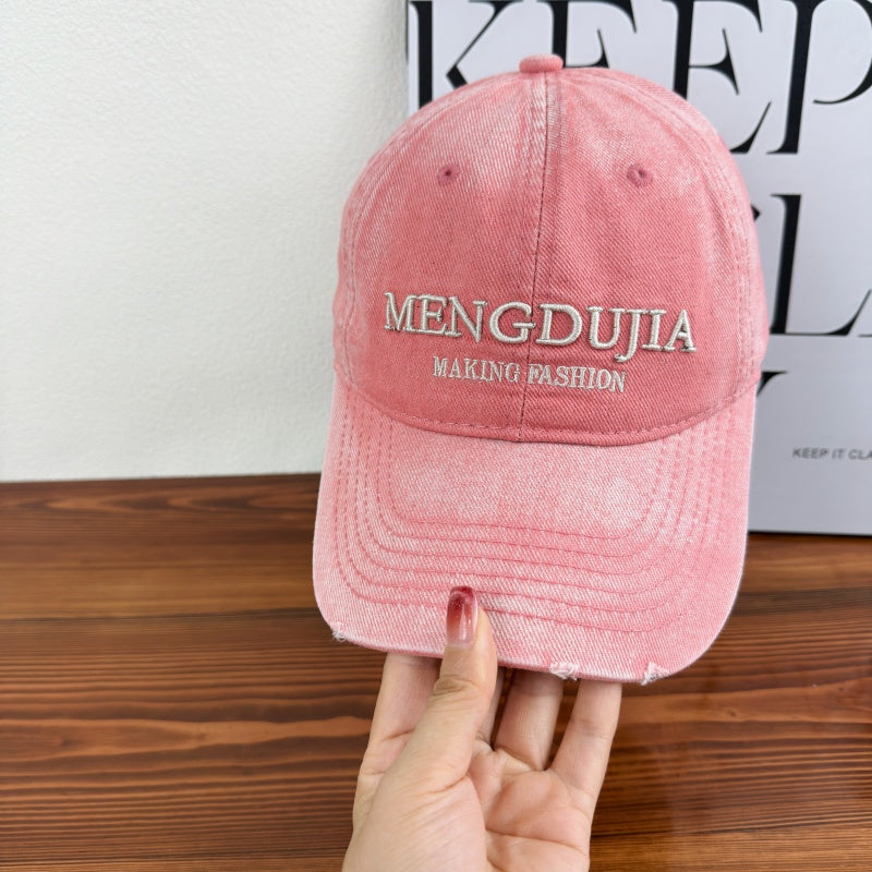Men's Distressed Denim Baseball Cap Bowlift 1784270408