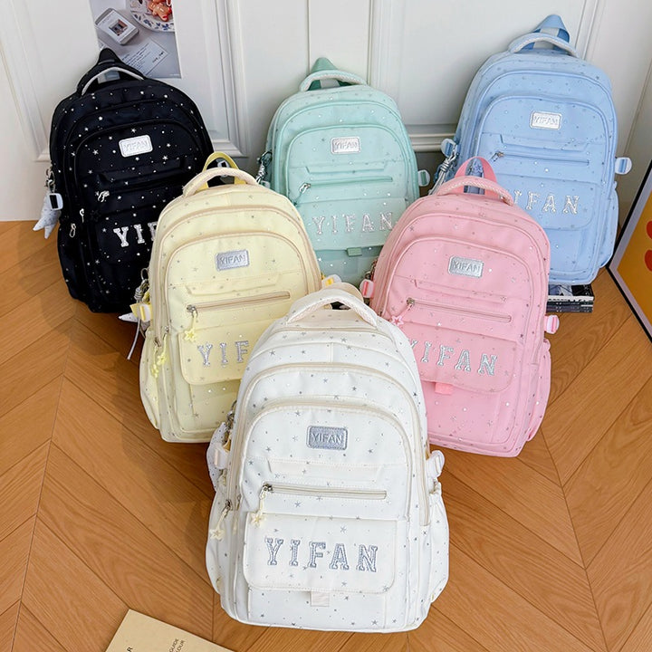 Fun Star-Embellished School Backpack Bowlift