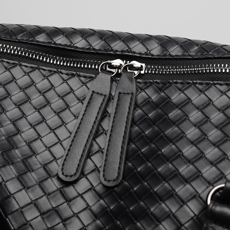 Luxury Woven Leather Weekend Duffle Bag Bowlift