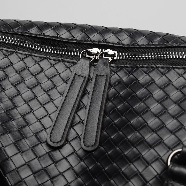 Luxury Woven Leather Weekend Duffle Bag Bowlift