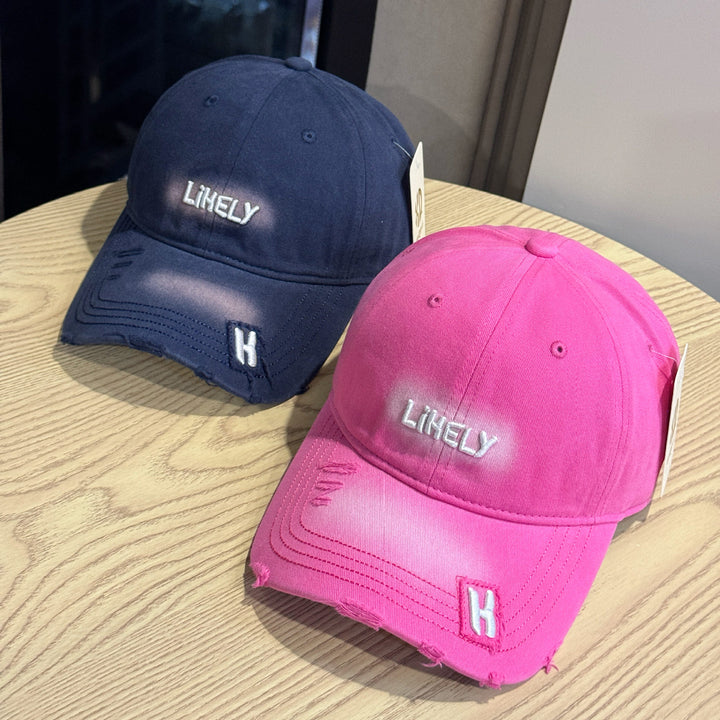 Women's Distressed Embroidered Baseball Cap Bowlift