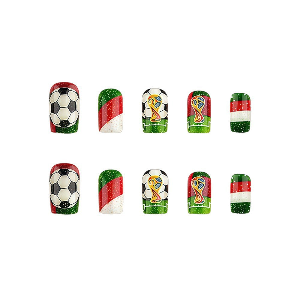 Artificail nails with soccer theme Bowlift
