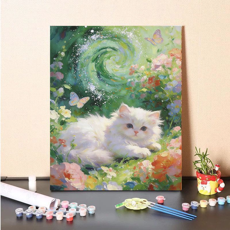 DIY Cat-Themed Painting Canvas Kit Bowlift