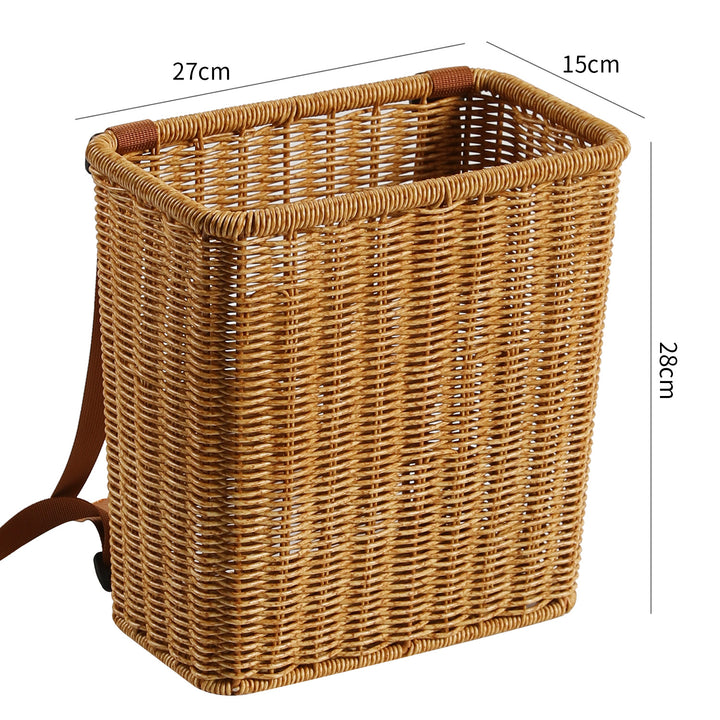 Handcrafted Wicker Storage Basket with Adjustable Strap Bowlift