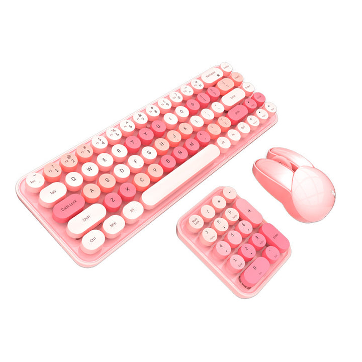 Vintage Style Wireless Keyboard and Mouse Set Bowlift