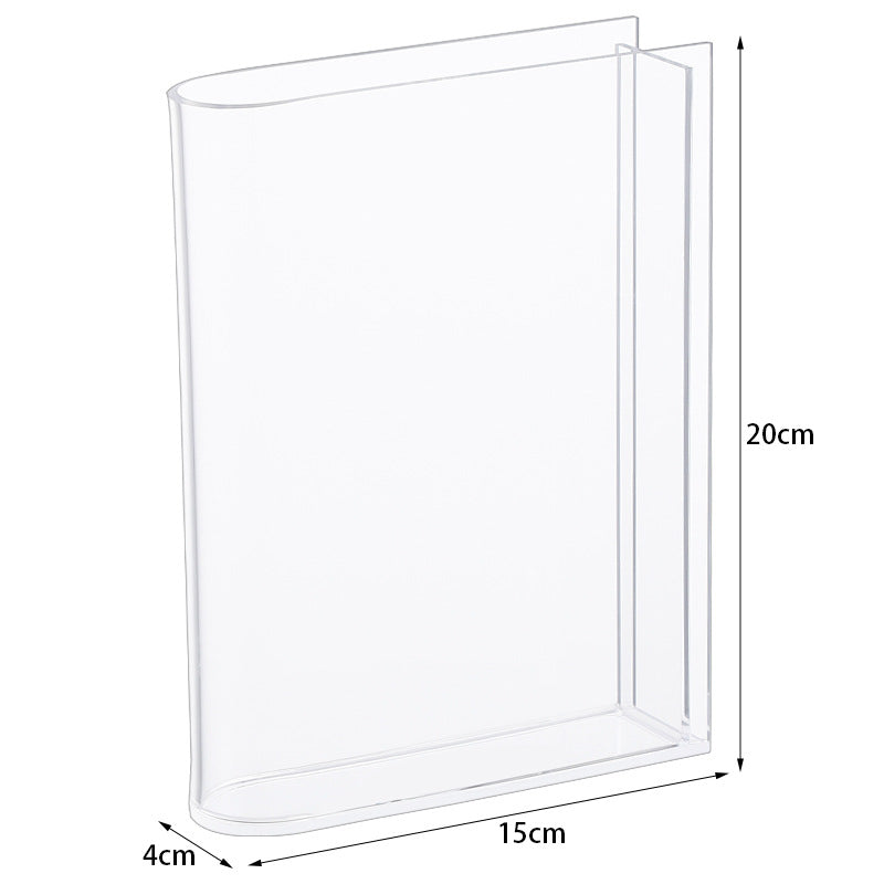 Slim Acrylic Standing Display Vase For Single-Stem Arrangements And Narrow Ledge