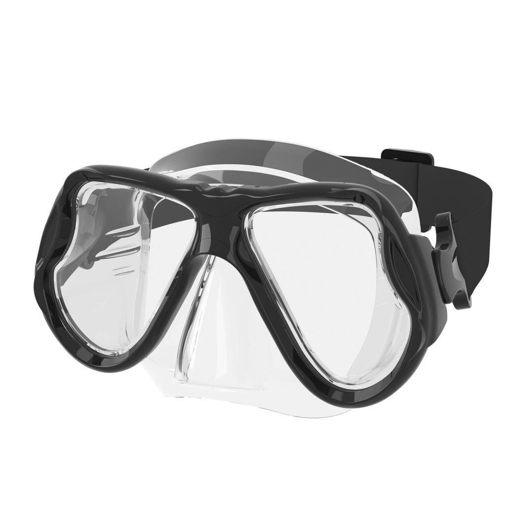 High-quality diving mask with flexible silicone rim and wide field of view Bowlift