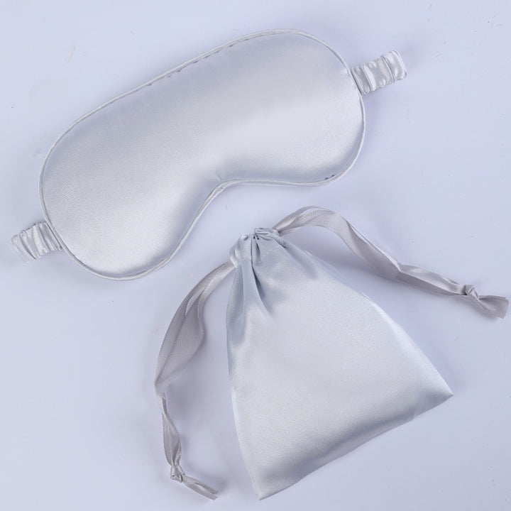 Women's nano silk sleep mask with padded eye area, adjustable elastic band, and storage pouch Bowlift