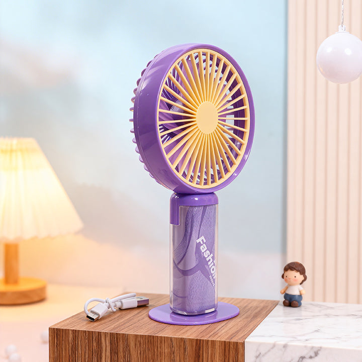 Women portable hand fan with flexible tilt mechanism and stylish heart design Bowlift