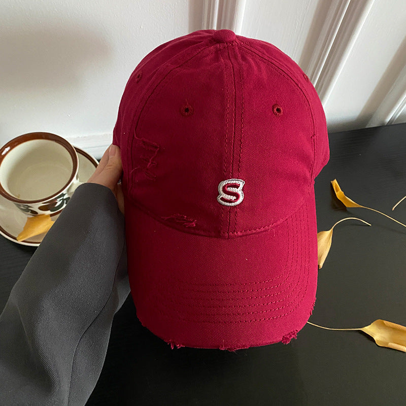 Unisex Distressed Embroidered Baseball Cap Bowlift