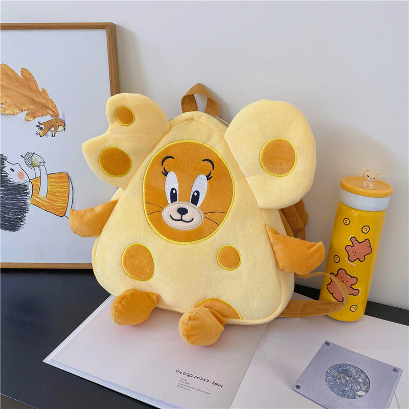 Plush Backpack in Cheese Design Bowlift