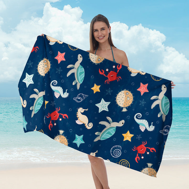 Beach towel with maritime star pattern Bowlift