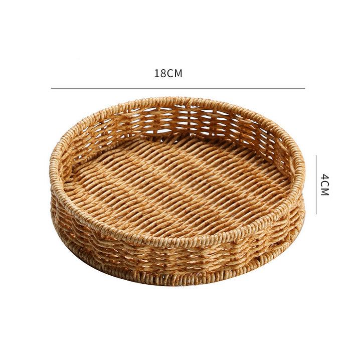 Handwoven Decorative Tabletop Basket with Wooden Legs Bowlift