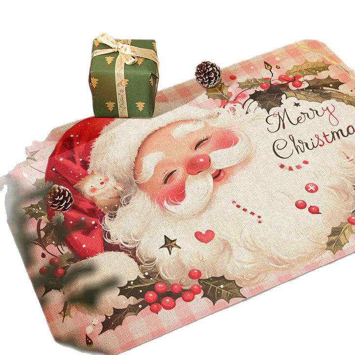 Festive Santa-Themed Decorative Mat Bowlift