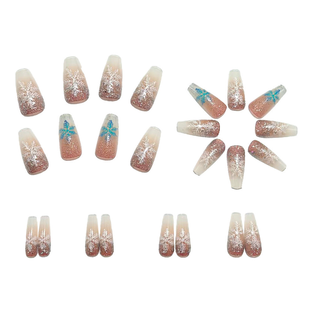 Artificial nails with winter snowflake design Bowlift