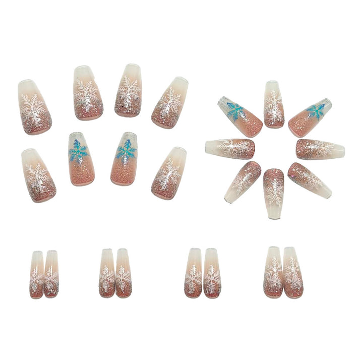 Artificial nails with winter snowflake design Bowlift
